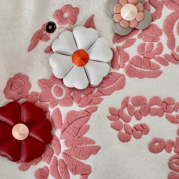 FENDI Fabulous sweatshirt with unique snap on flowers, zipper shoulder, size M - Picture 16 of 16